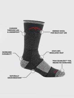 Darn Tough 1405 Men's Hiker Boot Midweight Hiking Full Cushion Socks -Wellness Yoga Shop hx5m0tjioiu