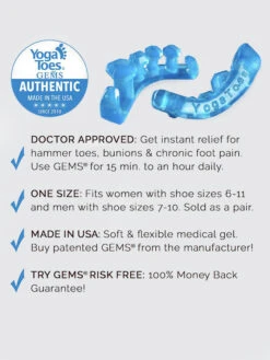 YogaToes Gems Toe Separators - Sapphire Blue -Wellness Yoga Shop jvcxvkknwab